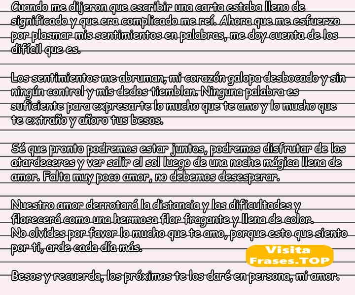 Escribe una carta de amor expresando tus sentimientos hacia él